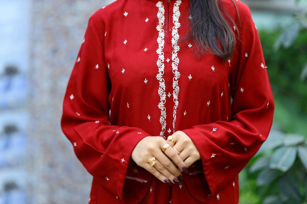 Anab—2 piece Embroidered & Stitched Suit