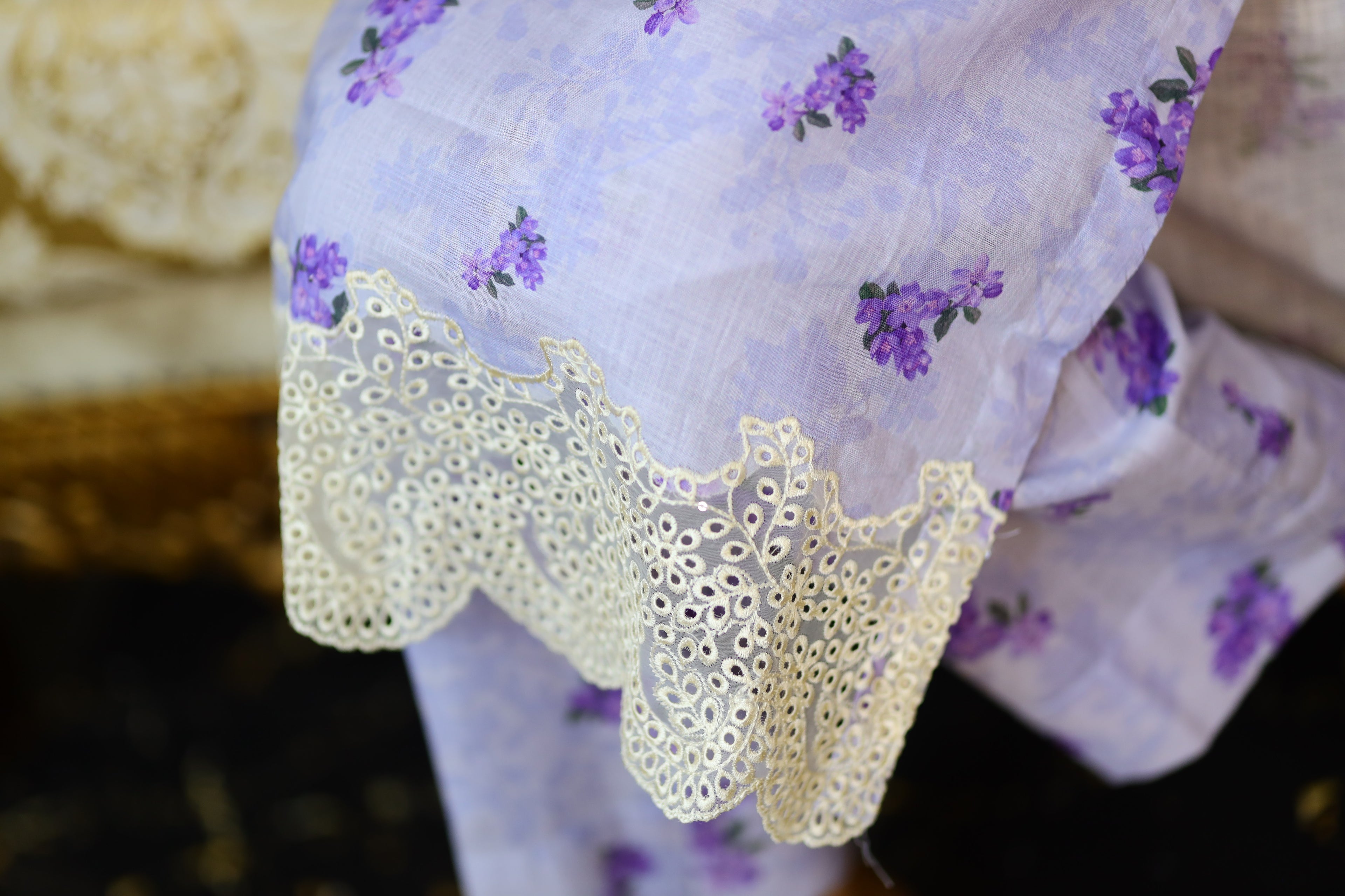 Mahveen—2 piece printed & embroidered set