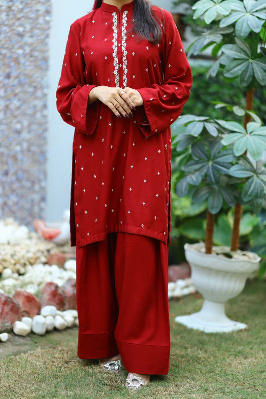 Anab—2 piece Embroidered & Stitched Suit