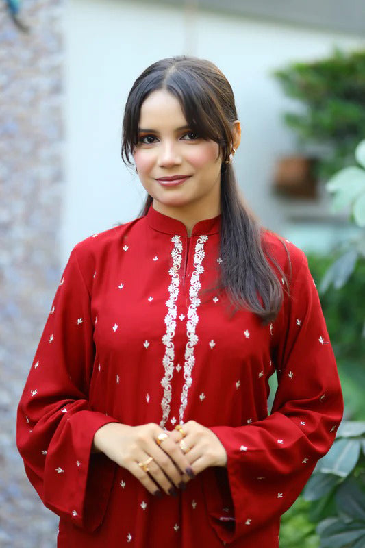 Anab—2 piece Embroidered & Stitched Suit